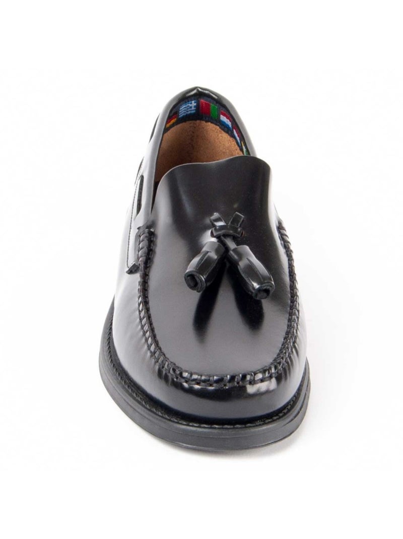 Mocassin Cuir Naturel Purapiel Noir - Kiabi