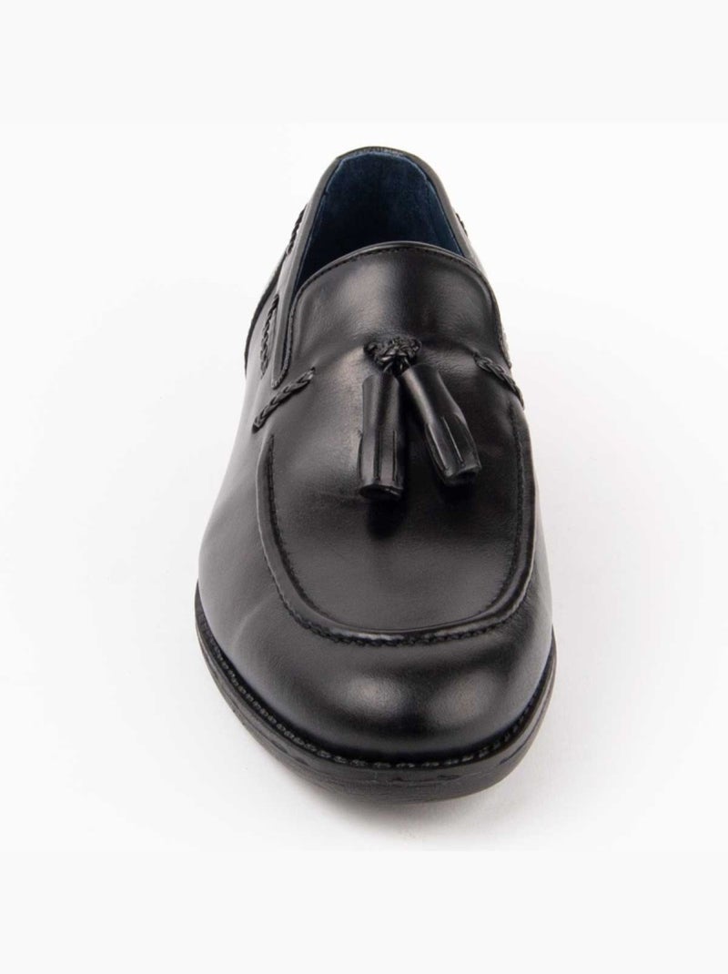 Mocassin Cuir Naturel Purapiel Noir - Kiabi