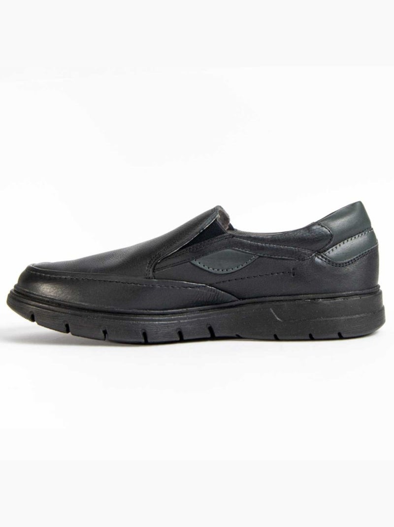 Mocassin Cuir Naturel Purapiel Noir - Kiabi