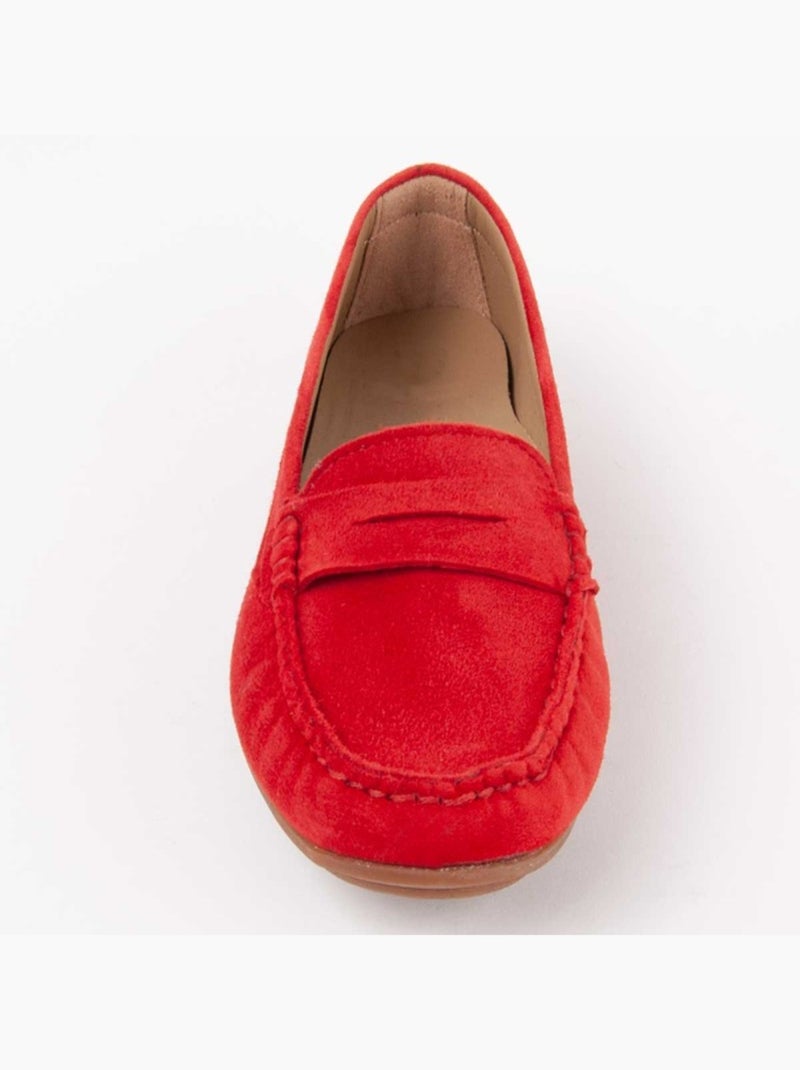 Mocassin Cuir Naturel Purapiel Rouge - Kiabi