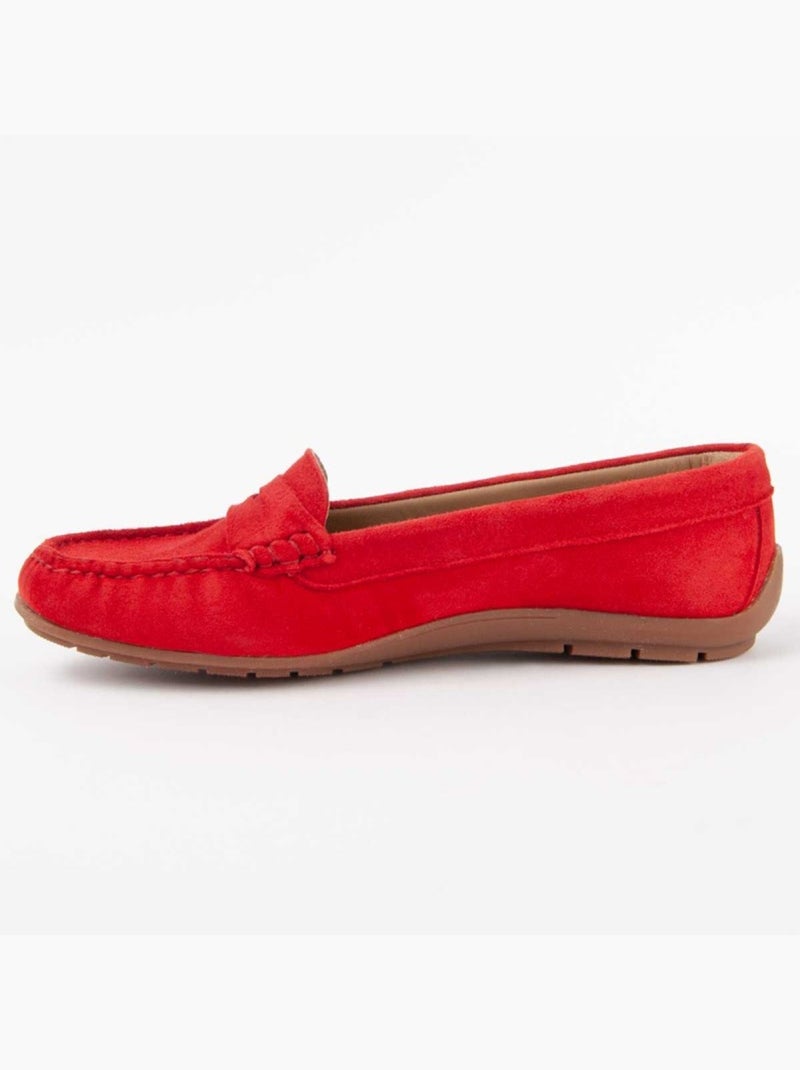 Mocassin Cuir Naturel Purapiel Rouge - Kiabi