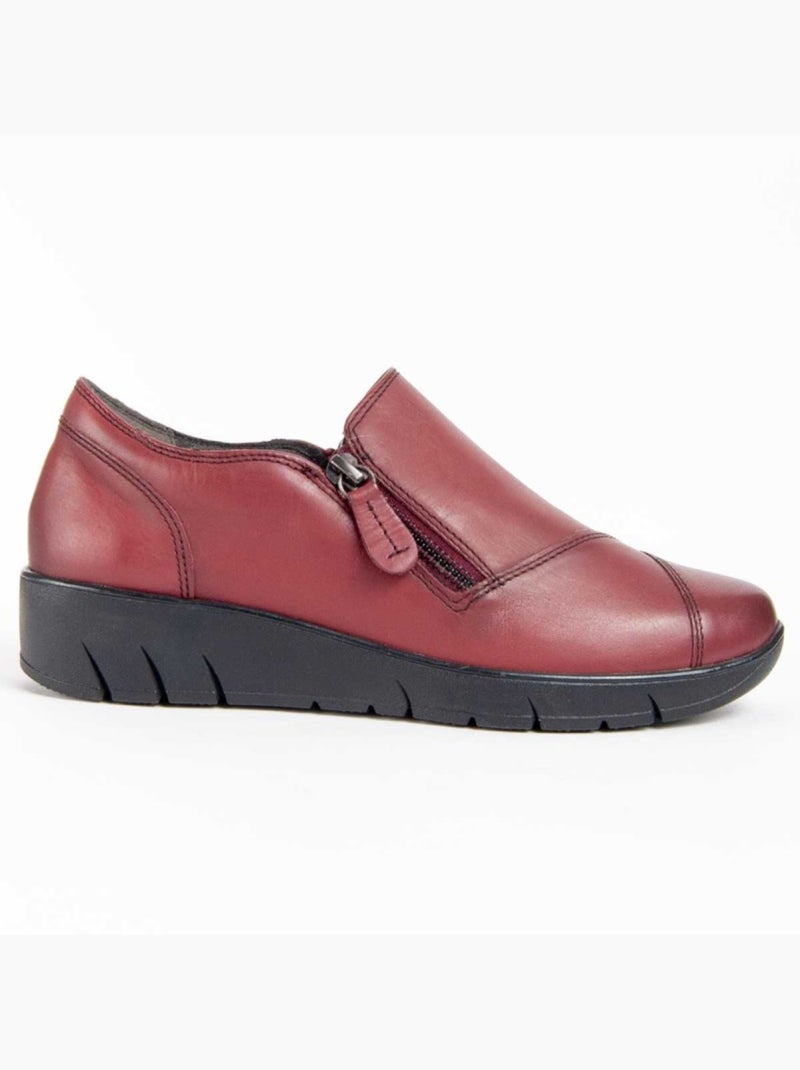 Mocassin Cuir Naturel Purapiel Rouge - Kiabi