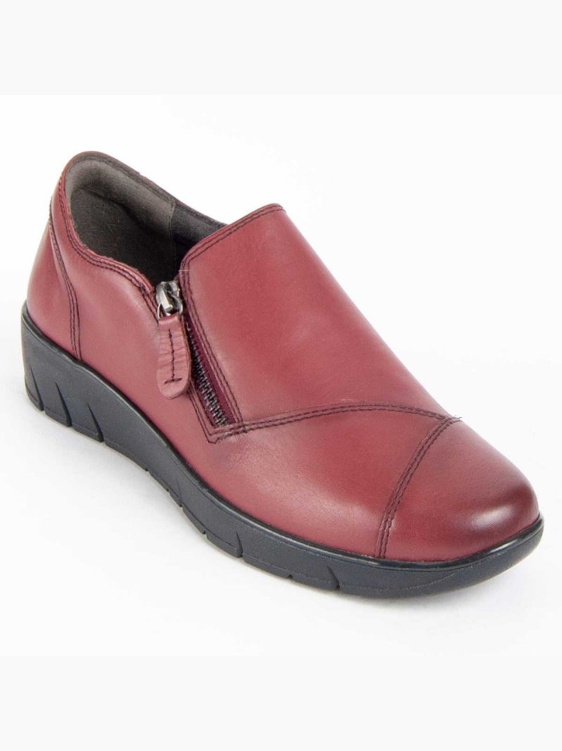 Mocassin Cuir Naturel Purapiel Rouge - Kiabi