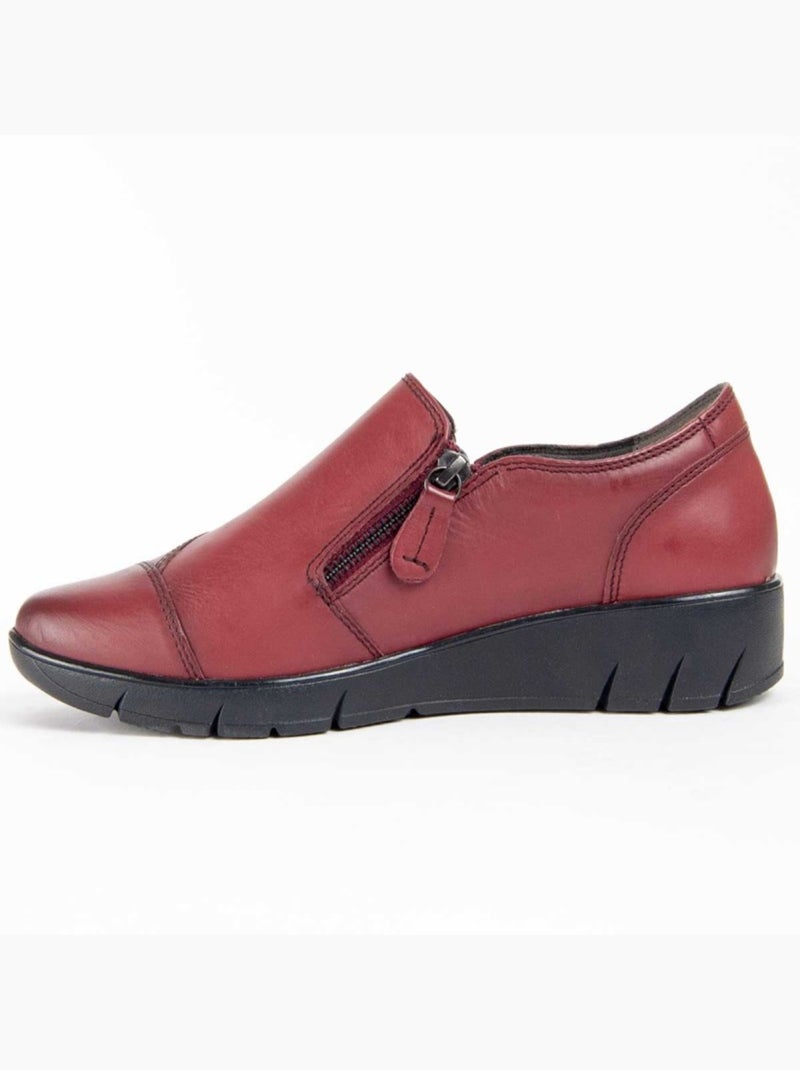 Mocassin Cuir Naturel Purapiel Rouge - Kiabi