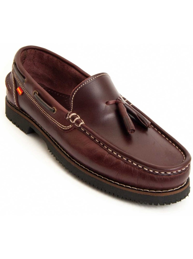 Mocassin Cuir Naturel Purapiel Rouge - Kiabi