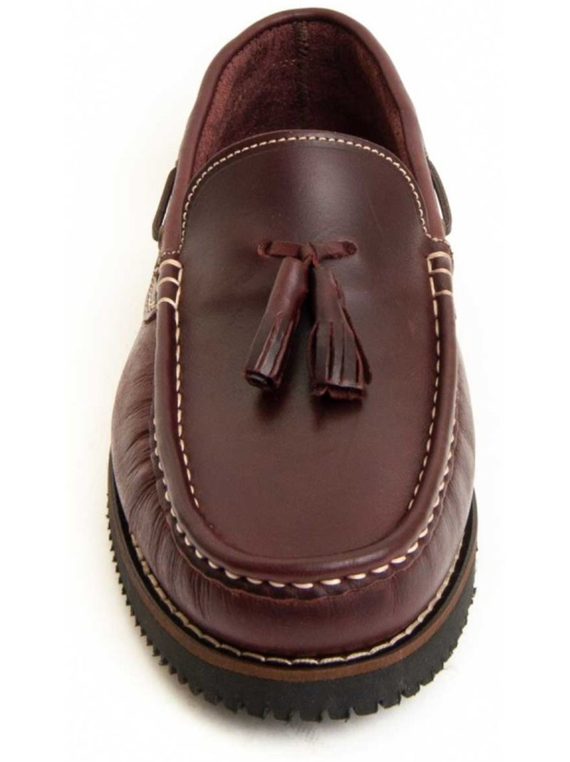 Mocassin Cuir Naturel Purapiel Rouge - Kiabi
