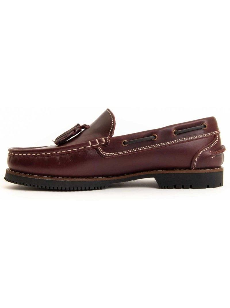 Mocassin Cuir Naturel Purapiel Rouge - Kiabi