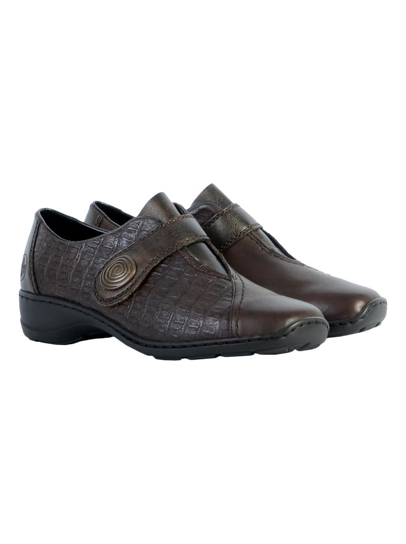 Mocassin Cuir Rieker Cristallino Marron - Kiabi