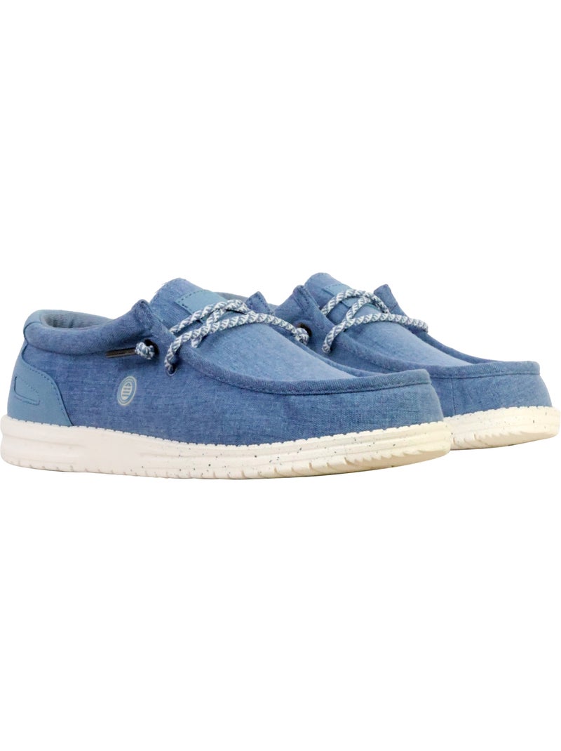 Mocassin Cuir Serge Blanco Saint Jean Bleu denim - Kiabi