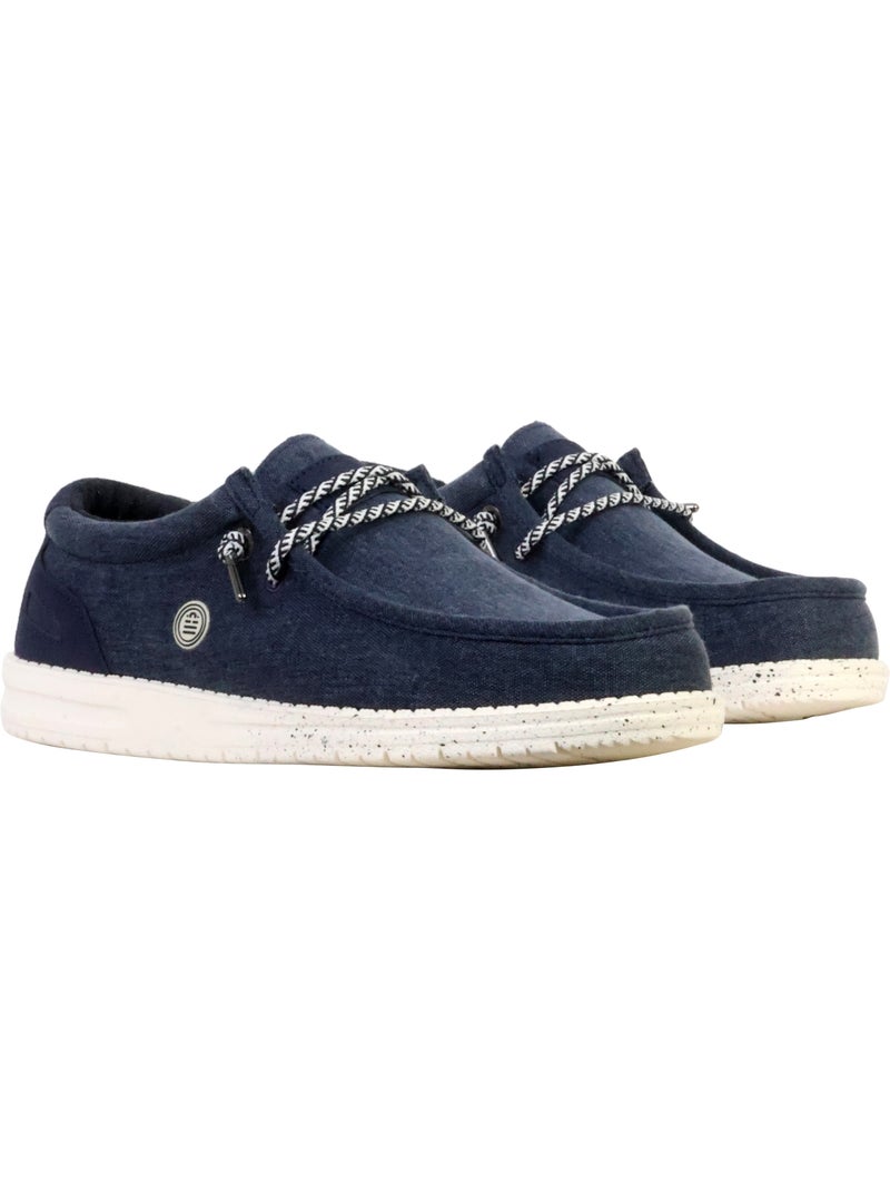Mocassin Cuir Serge Blanco Saint Jean Bleu marine - Kiabi