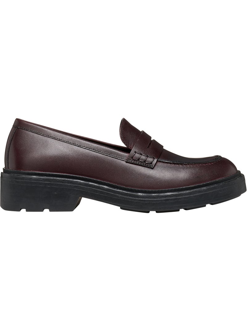 Mocassin cuir swelen geox Bordeaux - Kiabi