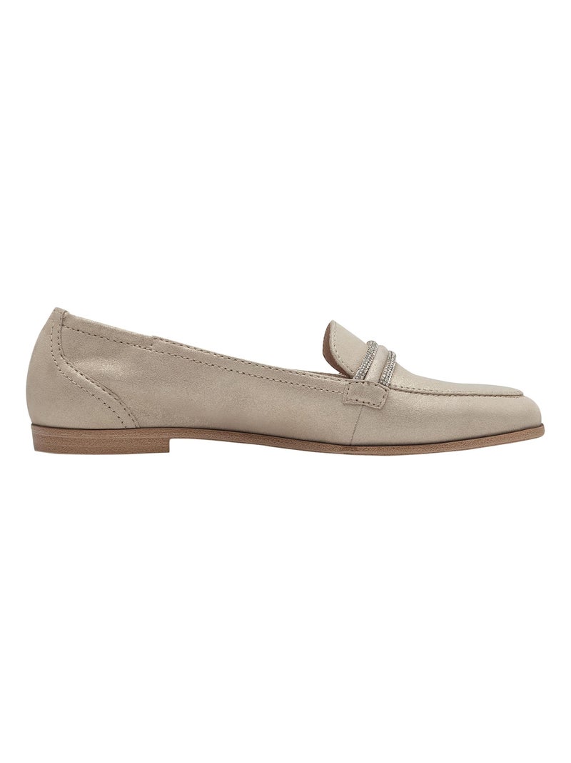 Mocassin Cuir Tamaris Beige - Kiabi