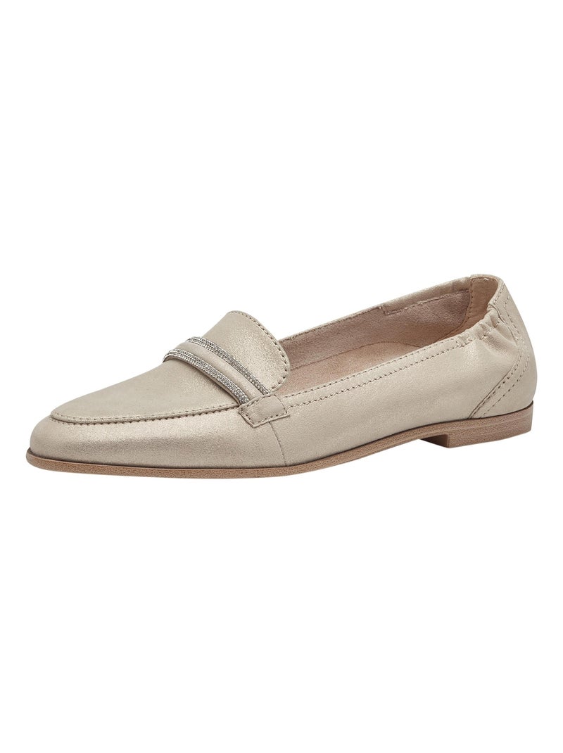 Mocassin Cuir Tamaris Beige - Kiabi