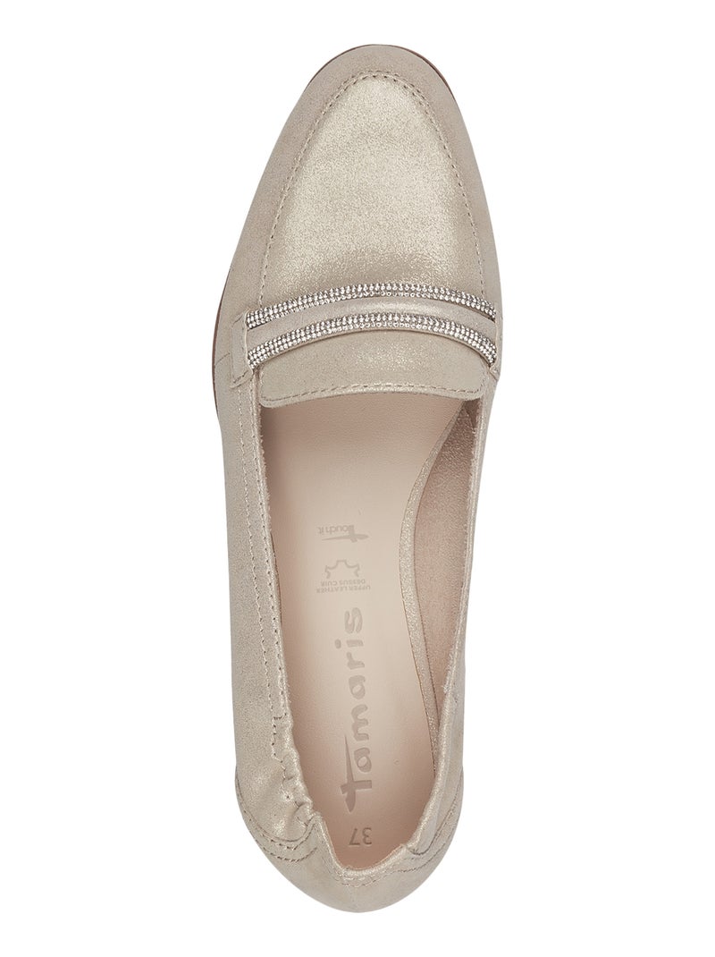 Mocassin Cuir Tamaris Beige - Kiabi