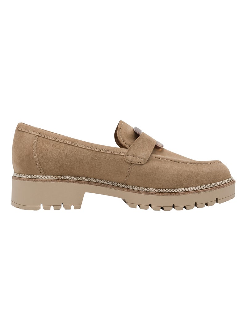 Mocassin Cuir Tamaris Beige - Kiabi
