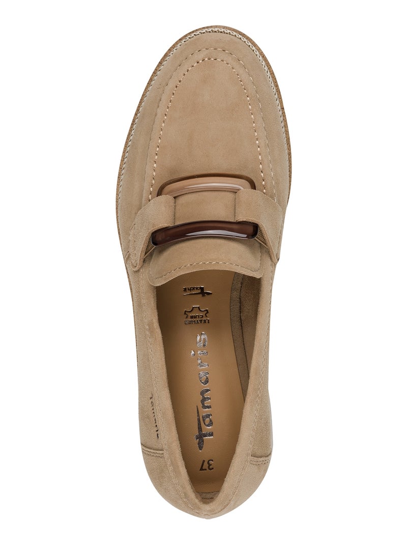 Mocassin Cuir Tamaris Beige - Kiabi