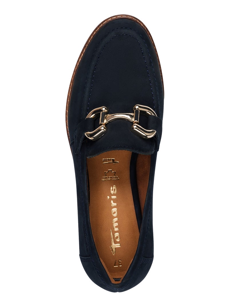 Mocassin Cuir Tamaris Bleu marine - Kiabi
