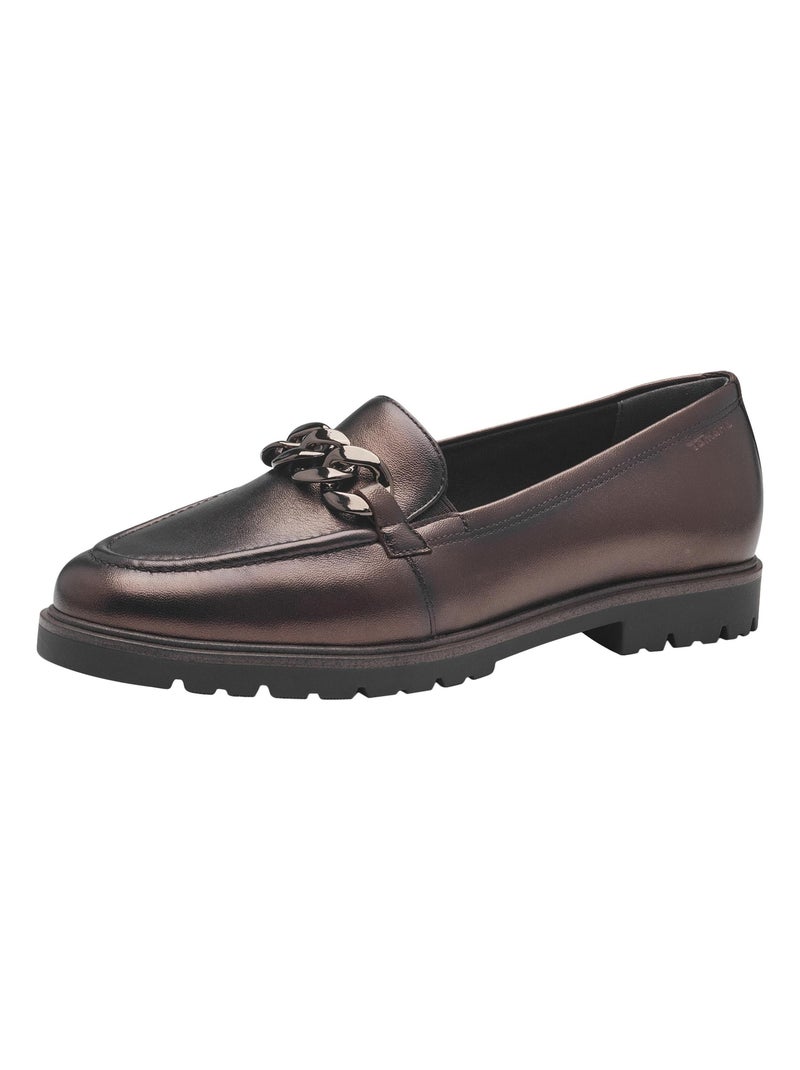Mocassin Cuir Tamaris Marron - Kiabi