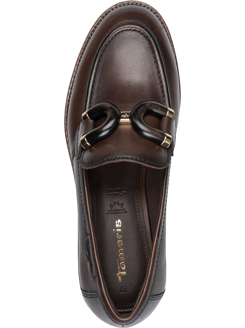 Mocassin cuir tamaris Marron - Kiabi