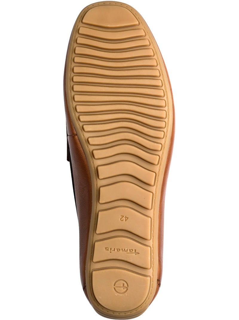 Mocassin Cuir Tamaris Marron - Kiabi