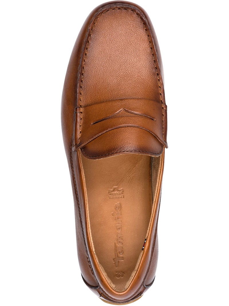 Mocassin Cuir Tamaris Marron - Kiabi
