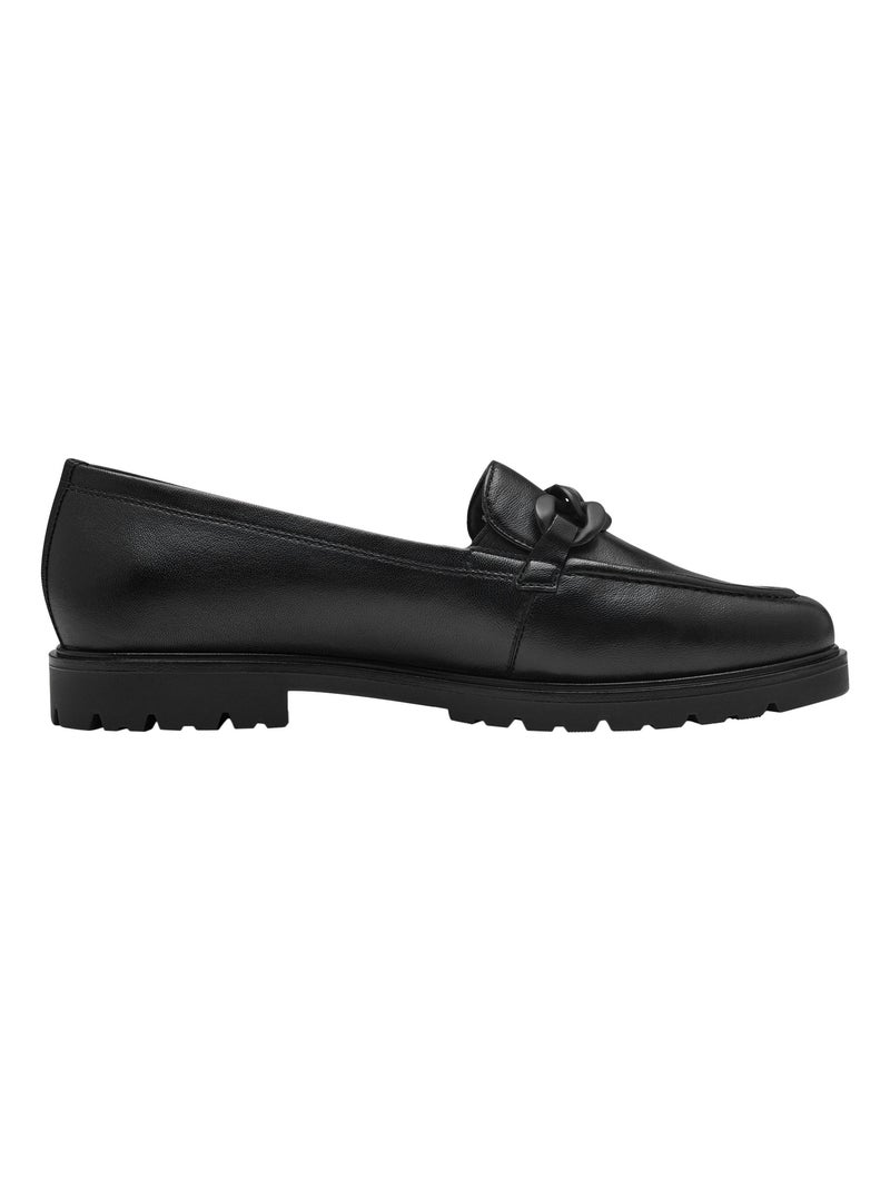 Mocassin Cuir Tamaris Noir - Kiabi