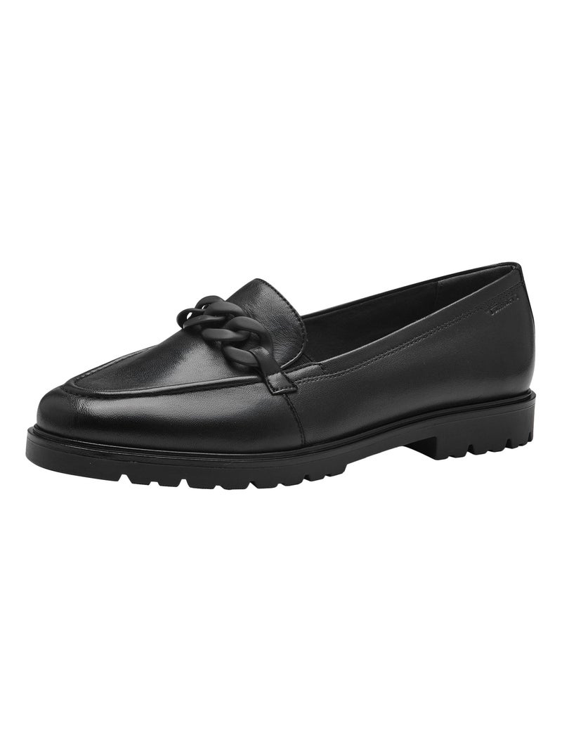 Mocassin Cuir Tamaris Noir - Kiabi