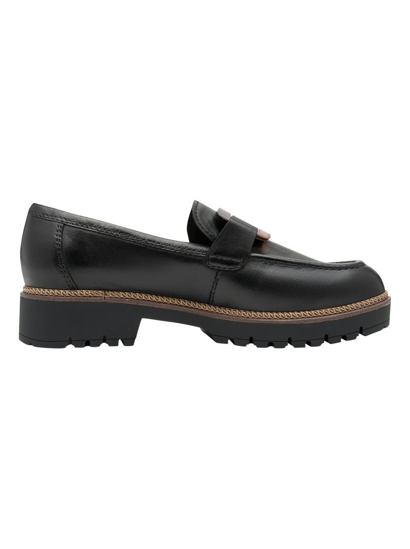 Mocassin Cuir Tamaris Noir - Kiabi
