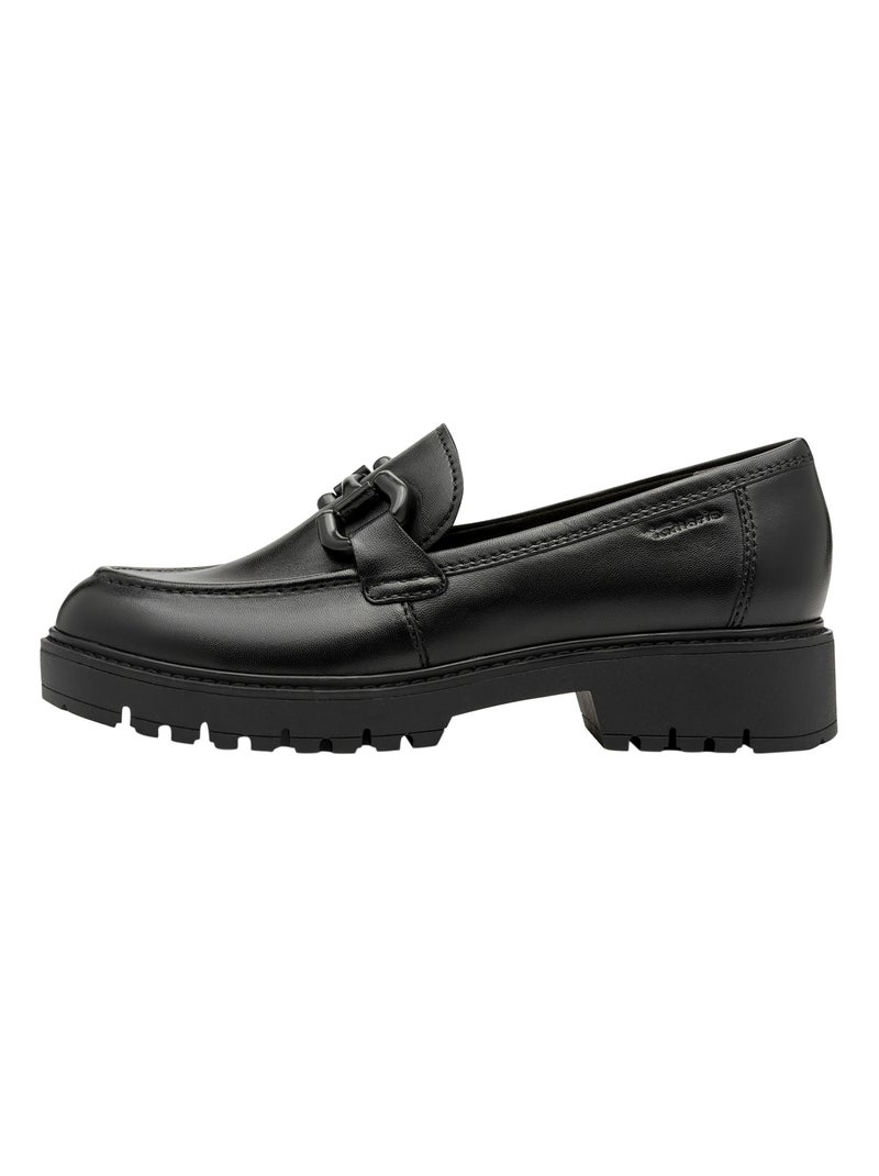 Mocassin Cuir Tamaris Noir - Kiabi