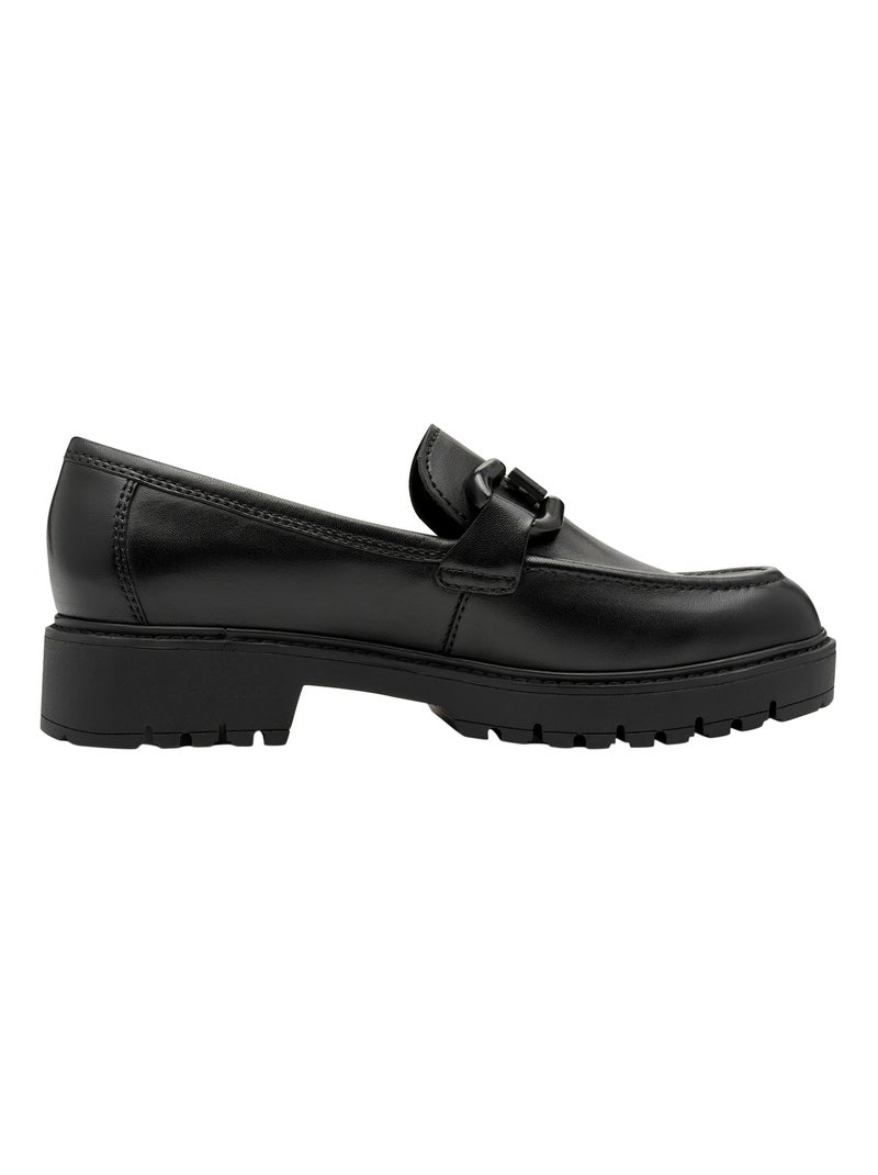 Mocassin Cuir Tamaris Noir - Kiabi