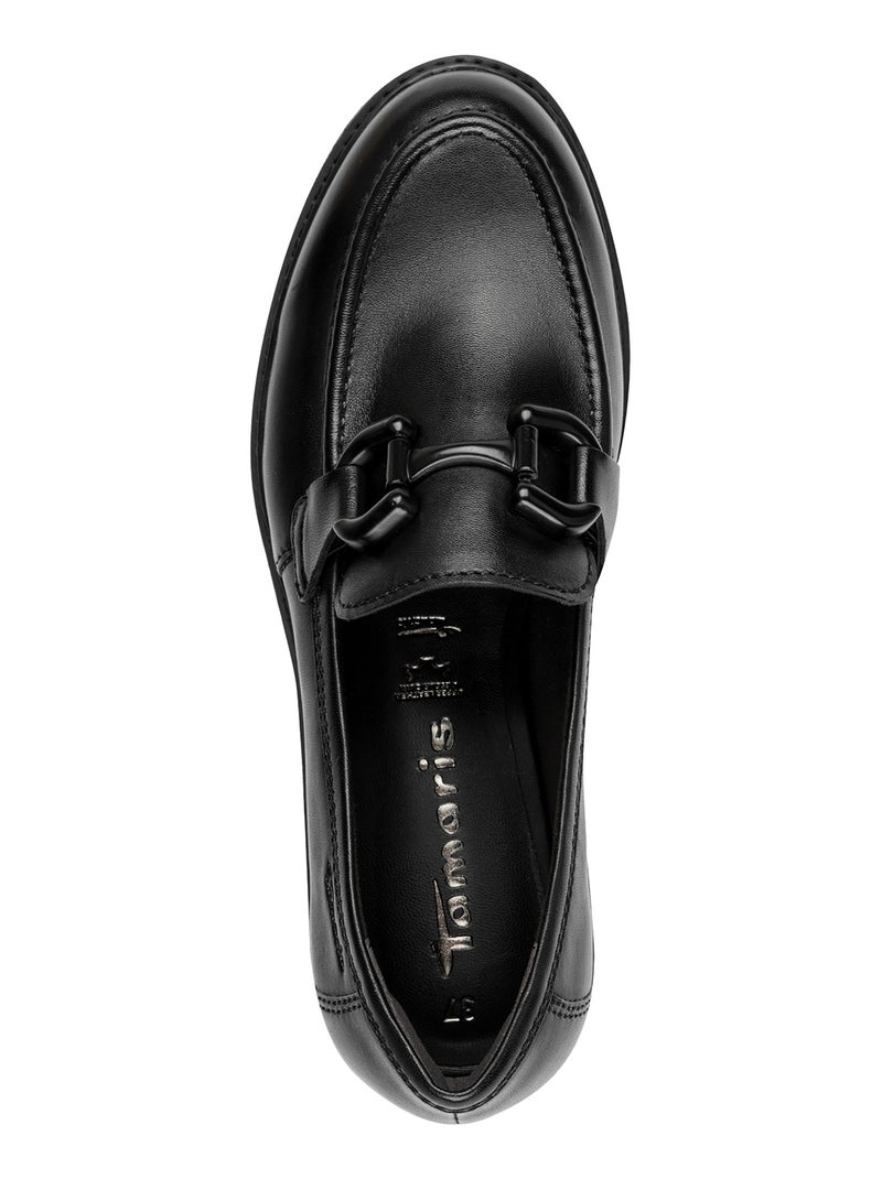 Mocassin Cuir Tamaris Noir - Kiabi