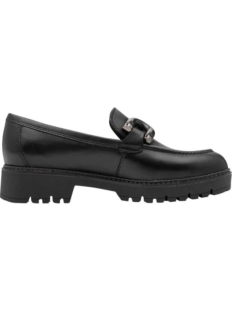 Mocassin cuir tamaris Noir - Kiabi