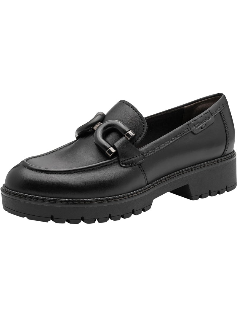 Mocassin cuir tamaris Noir - Kiabi