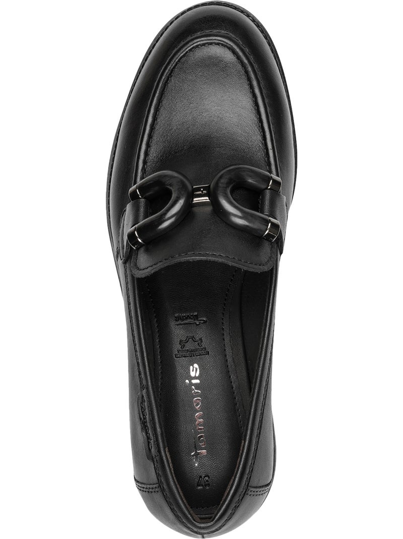 Mocassin cuir tamaris Noir - Kiabi