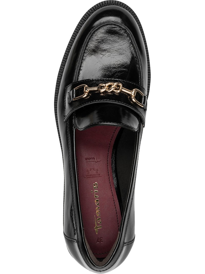 Mocassin cuir tamaris Noir - Kiabi