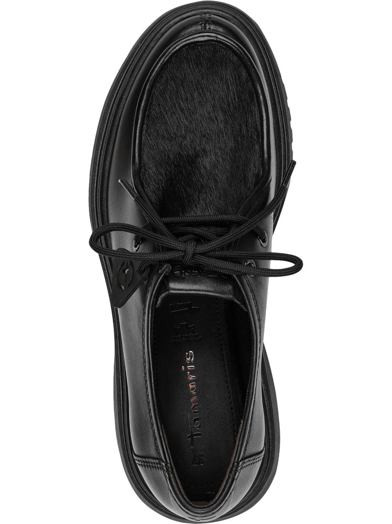 Mocassin cuir tamaris Noir - Kiabi