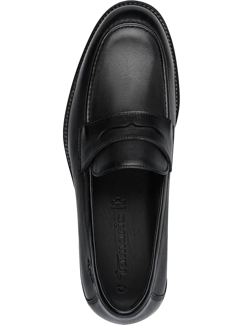 Mocassin Cuir Tamaris Noir - Kiabi