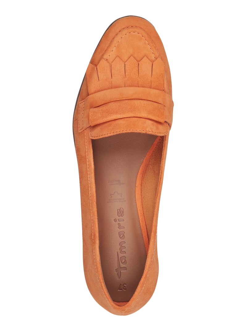 Mocassin Cuir Tamaris Orange - Kiabi