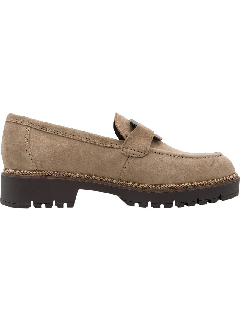 Mocassin cuir tamaris Taupe - Kiabi