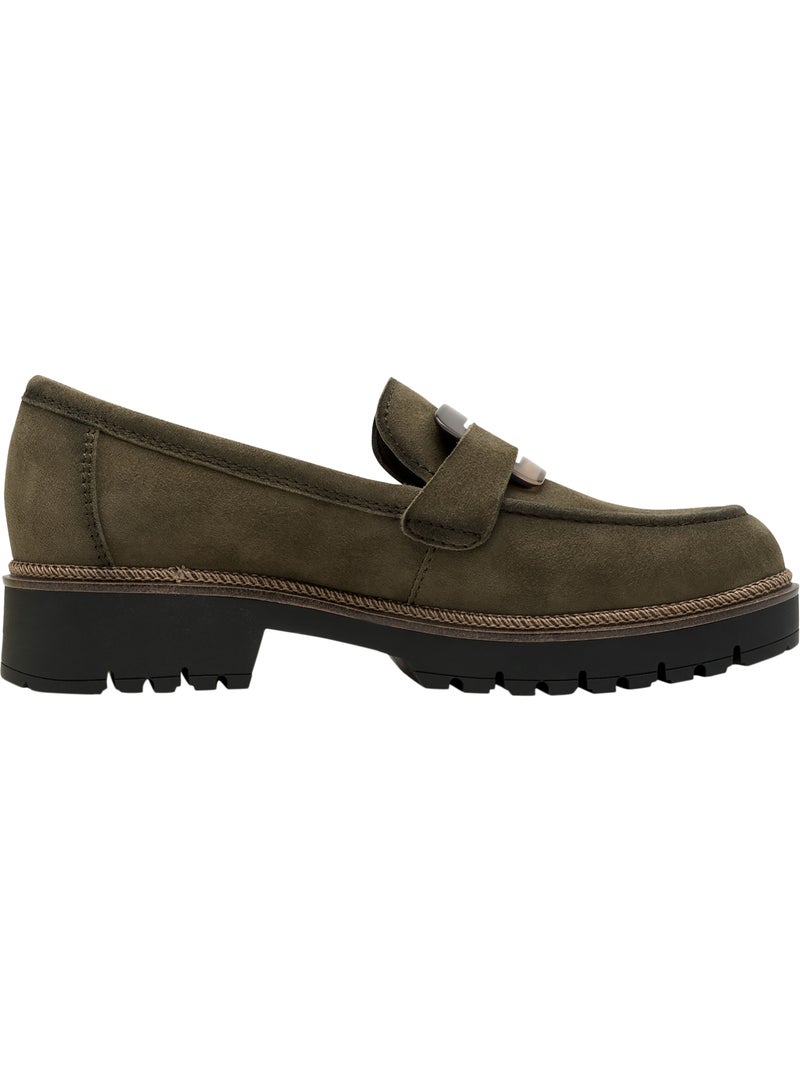 Mocassin cuir tamaris Vert - Kiabi