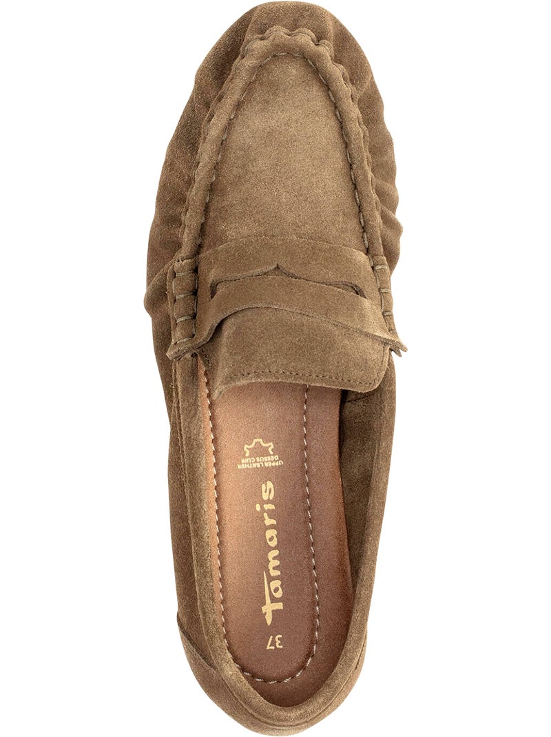 Mocassin Cuir Tamaris Vert - Kiabi