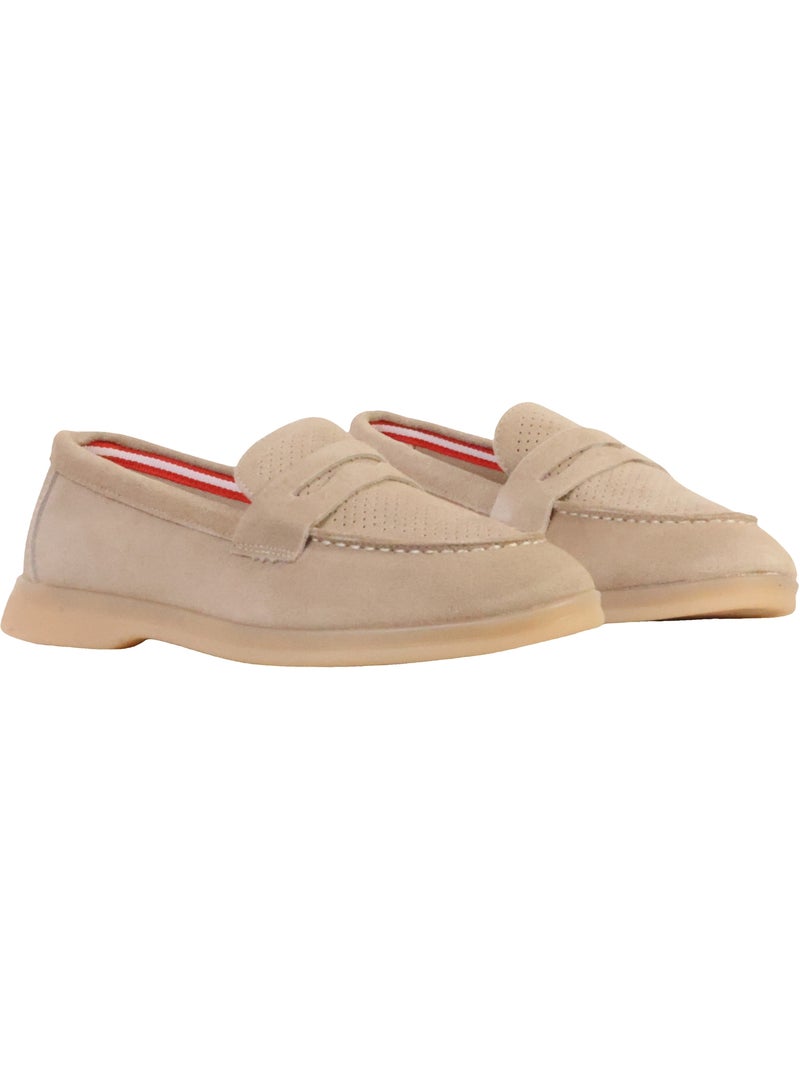 Mocassin Cuir The Divine Factory Alénoa Beige - Kiabi