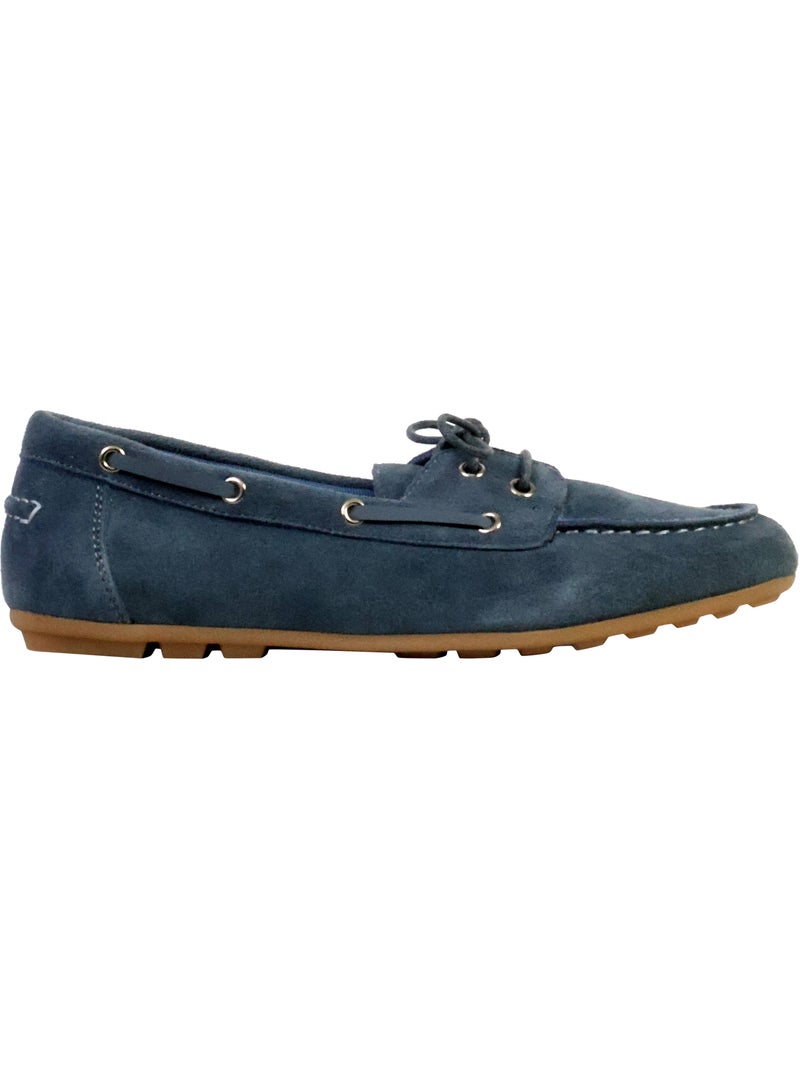 Mocassin Cuir The Divine Factory Alénoa Bleu - Kiabi
