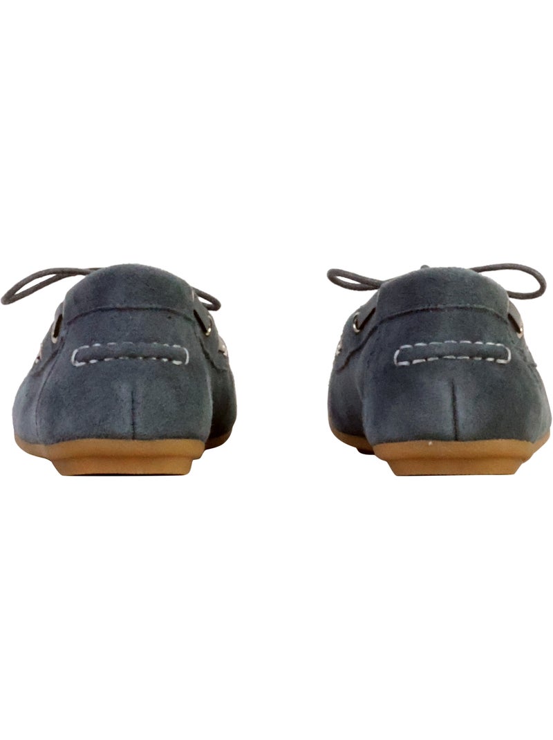 Mocassin Cuir The Divine Factory Alénoa Bleu - Kiabi