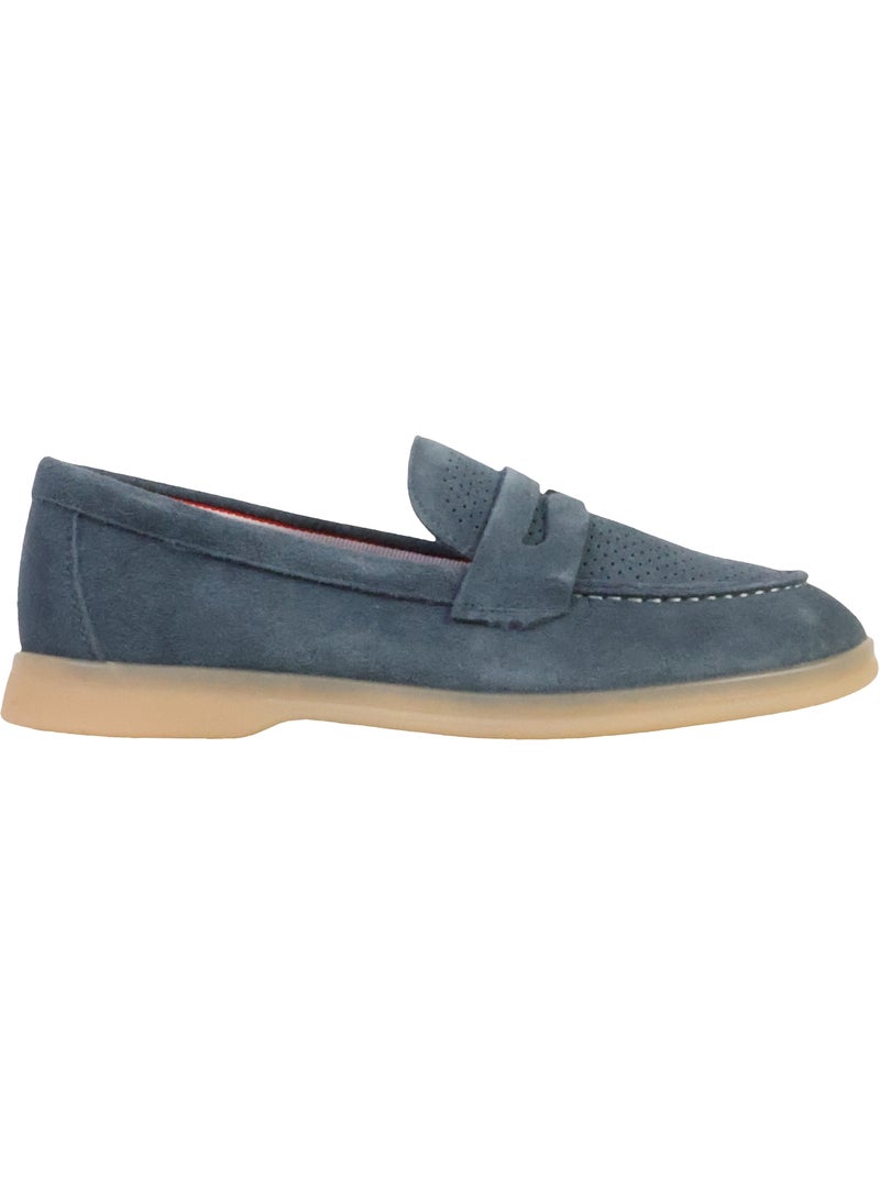 Mocassin Cuir The Divine Factory Alénoa Bleu - Kiabi