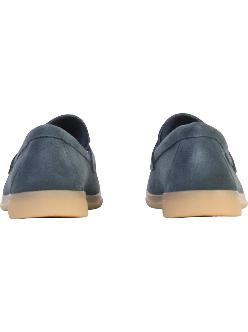 Mocassin Cuir The Divine Factory Alénoa Bleu - Kiabi