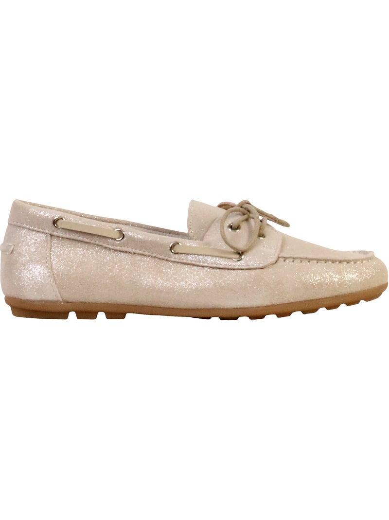 Mocassin Cuir The Divine Factory Alénoa Doré/or - Kiabi