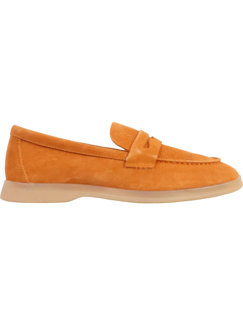 Mocassin Cuir The Divine Factory Alénoa Orange - Kiabi