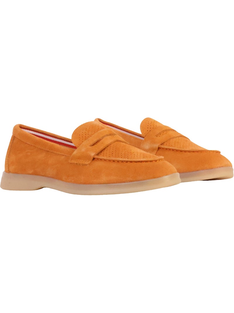 Mocassin Cuir The Divine Factory Alénoa Orange - Kiabi