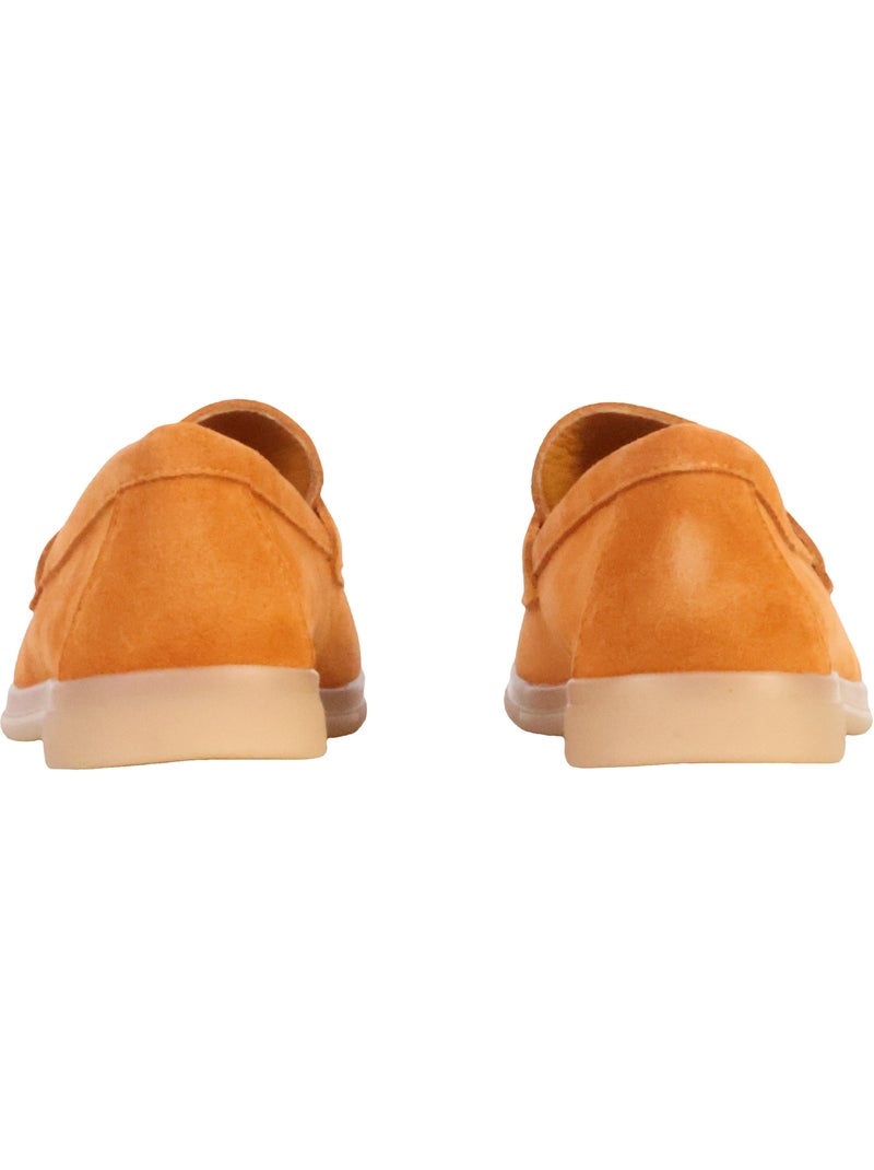 Mocassin Cuir The Divine Factory Alénoa Orange - Kiabi